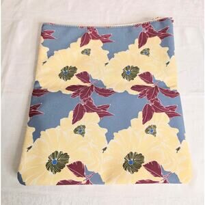 Rachel Pally Foldable Reversable Clutch Purse Floral White 12" x 9"